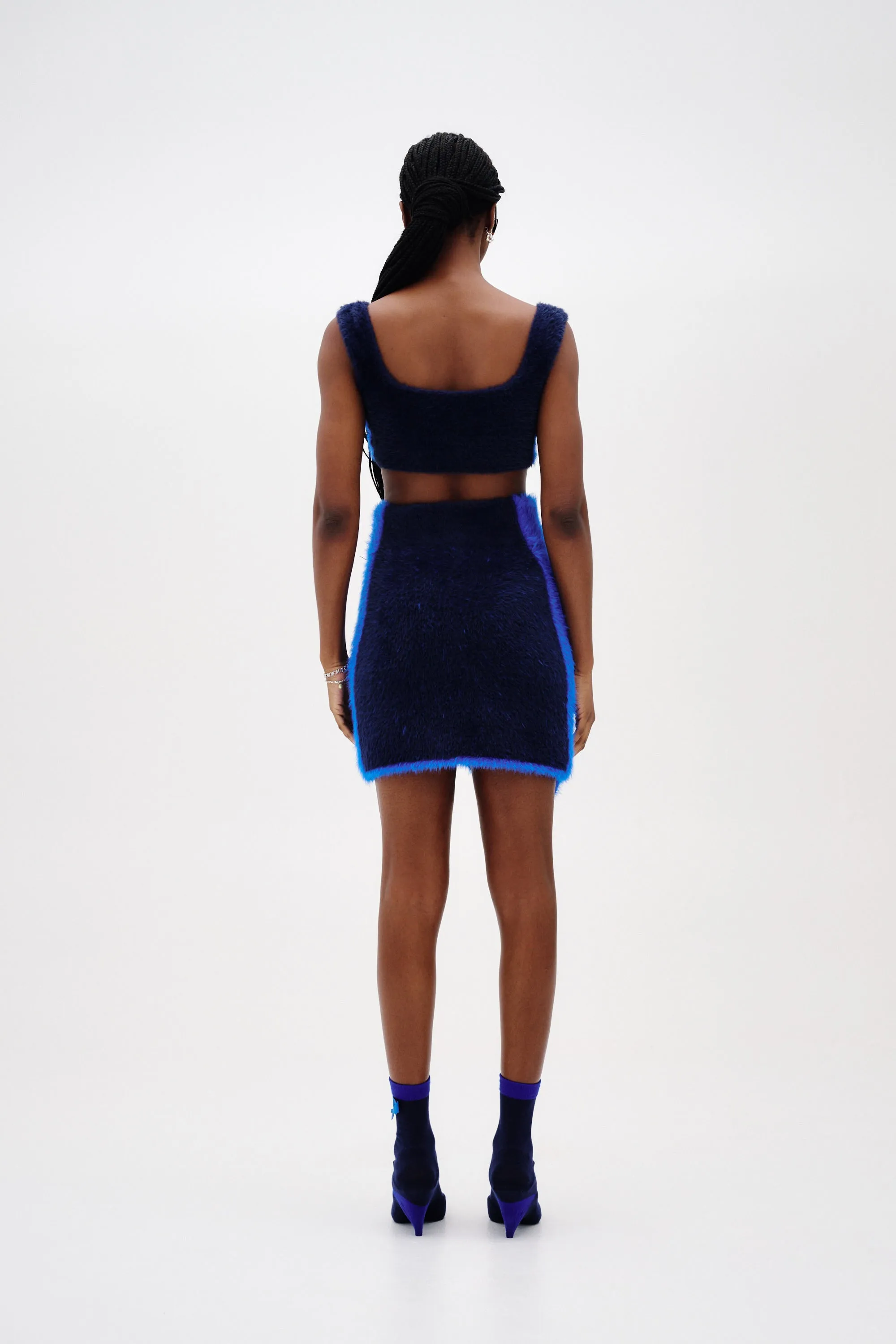 MultiPocket USHER FAUX FUR WAVY MINI SKIRT