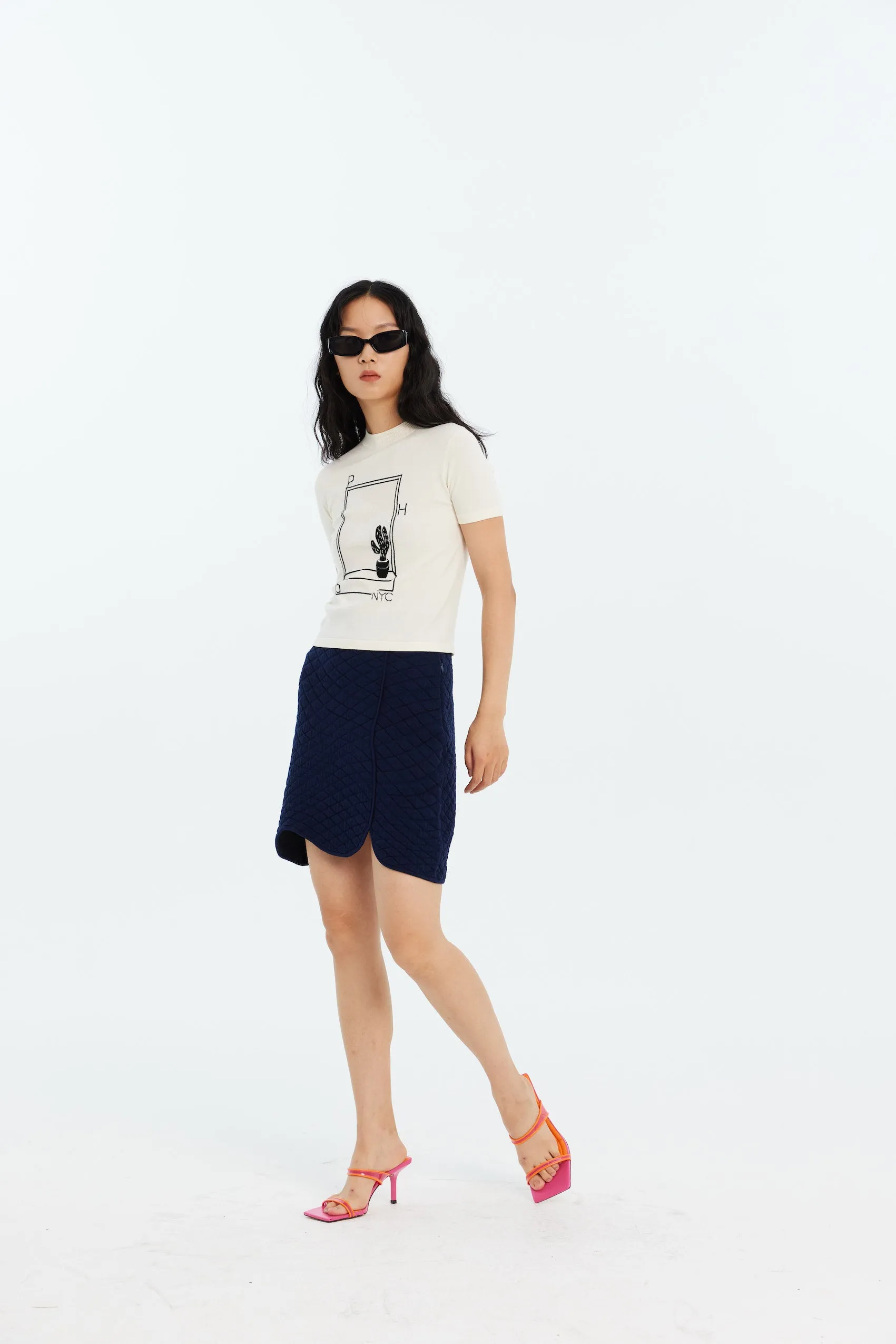 Biodegradable material UV REACTIVE SUNNY DAY CROPPED T-SHIRT