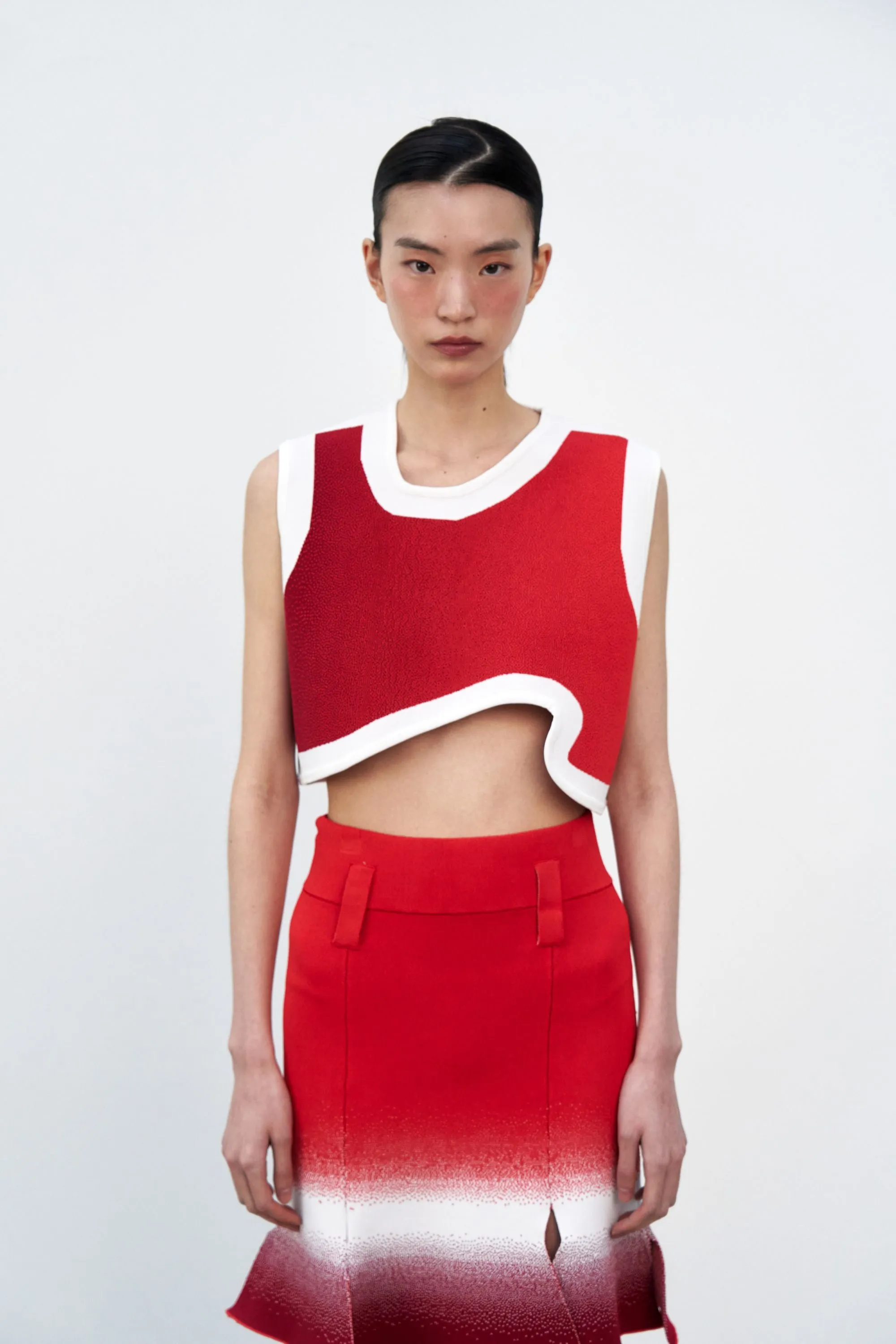 Bluesign Approved Material AdjustableHemCuffs DAHLIA OVERSIZED WAVY CROP TOP