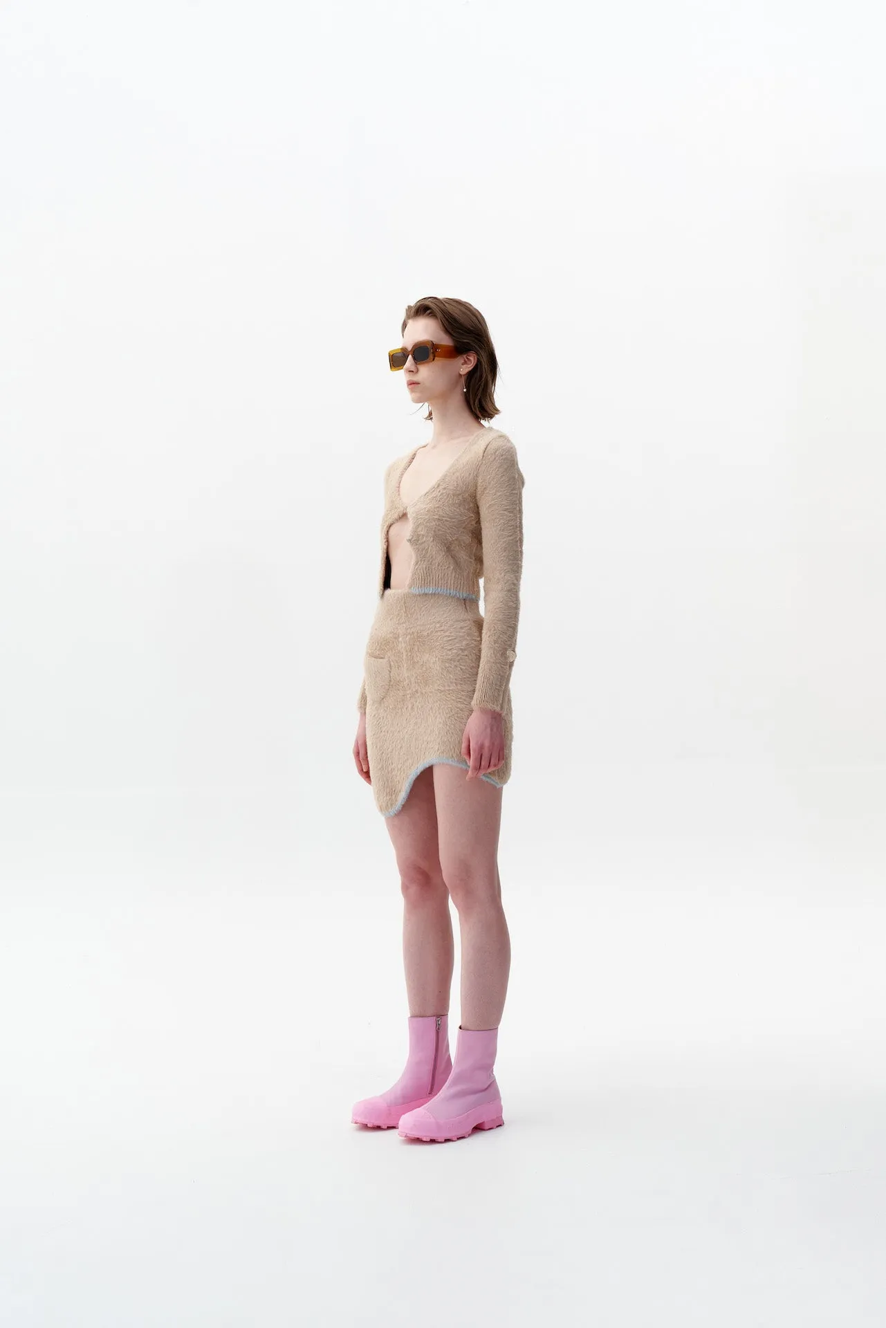 AntiSnagZippers Quick Layering VENUS ECO FAUX FUR WAVY MINI SKIRT