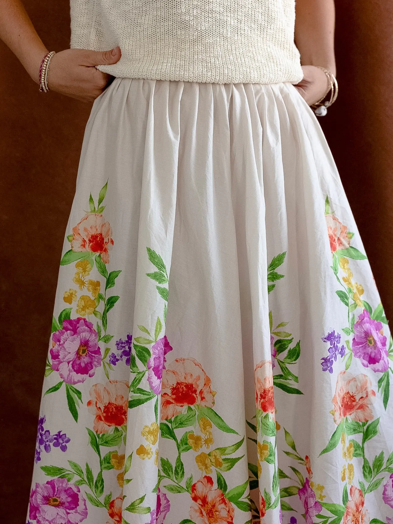Slow Fashion Veronica Floral Midi Skirt