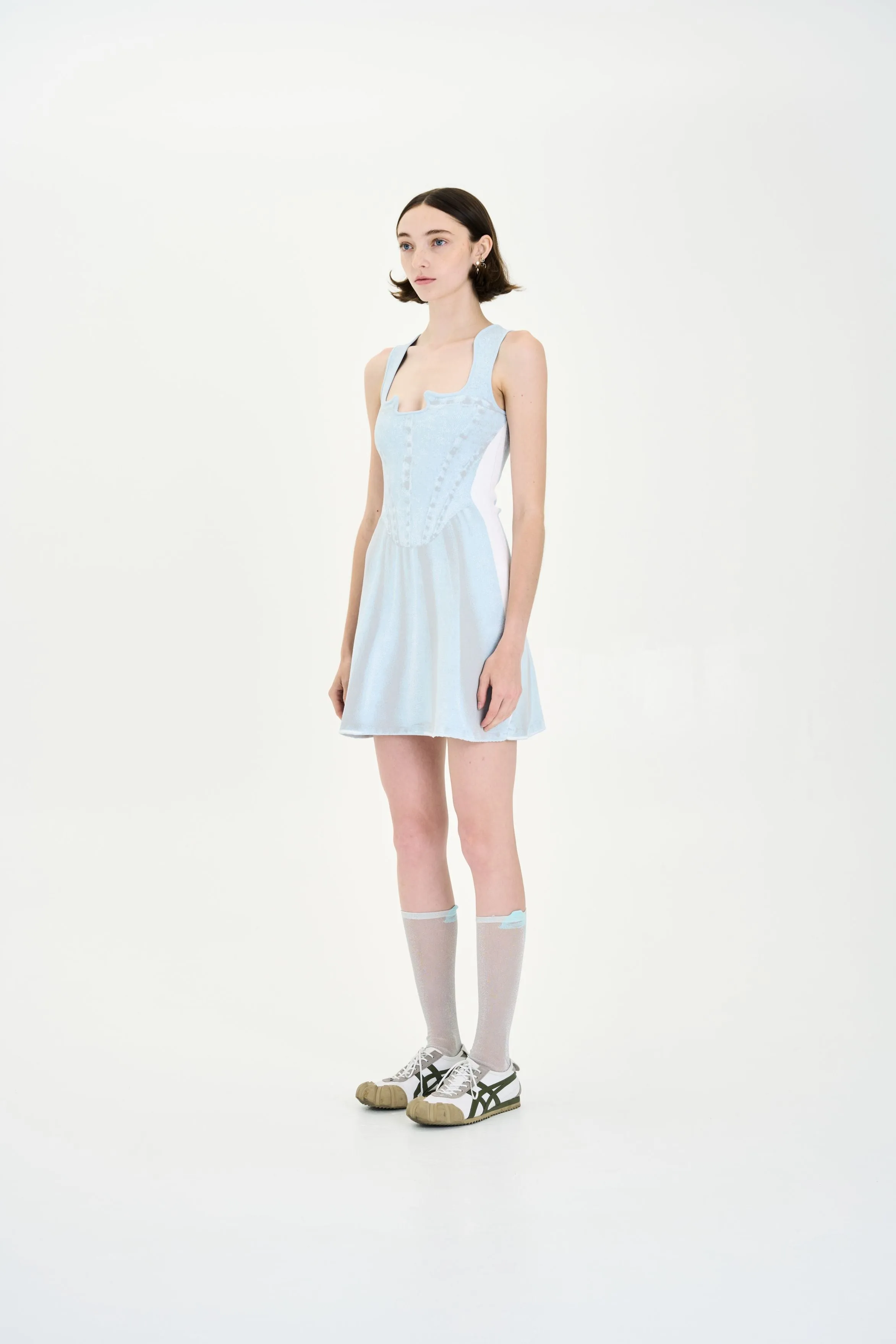 POPPY DENIM PRINT MINI TANK DRESS Lounge Cut