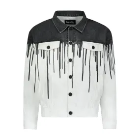 NonChafing Seam Placement Modern Day Look DRIPPING DENIM JACKET