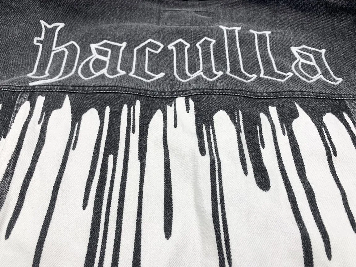 Flexible Shoulder Gussets Pocket Details DRIPPING DENIM JACKET