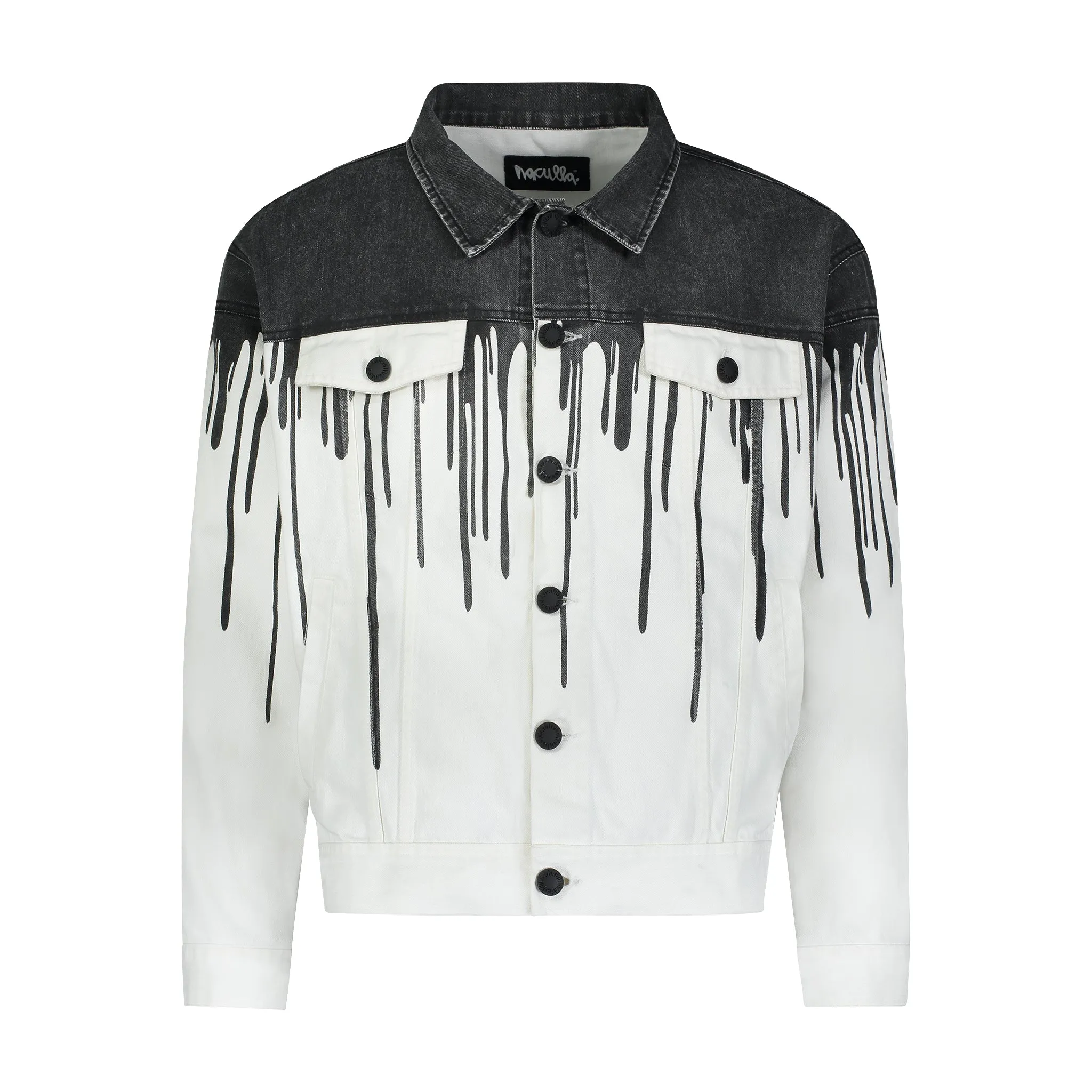 NonChafing Seam Placement Modern Day Look DRIPPING DENIM JACKET