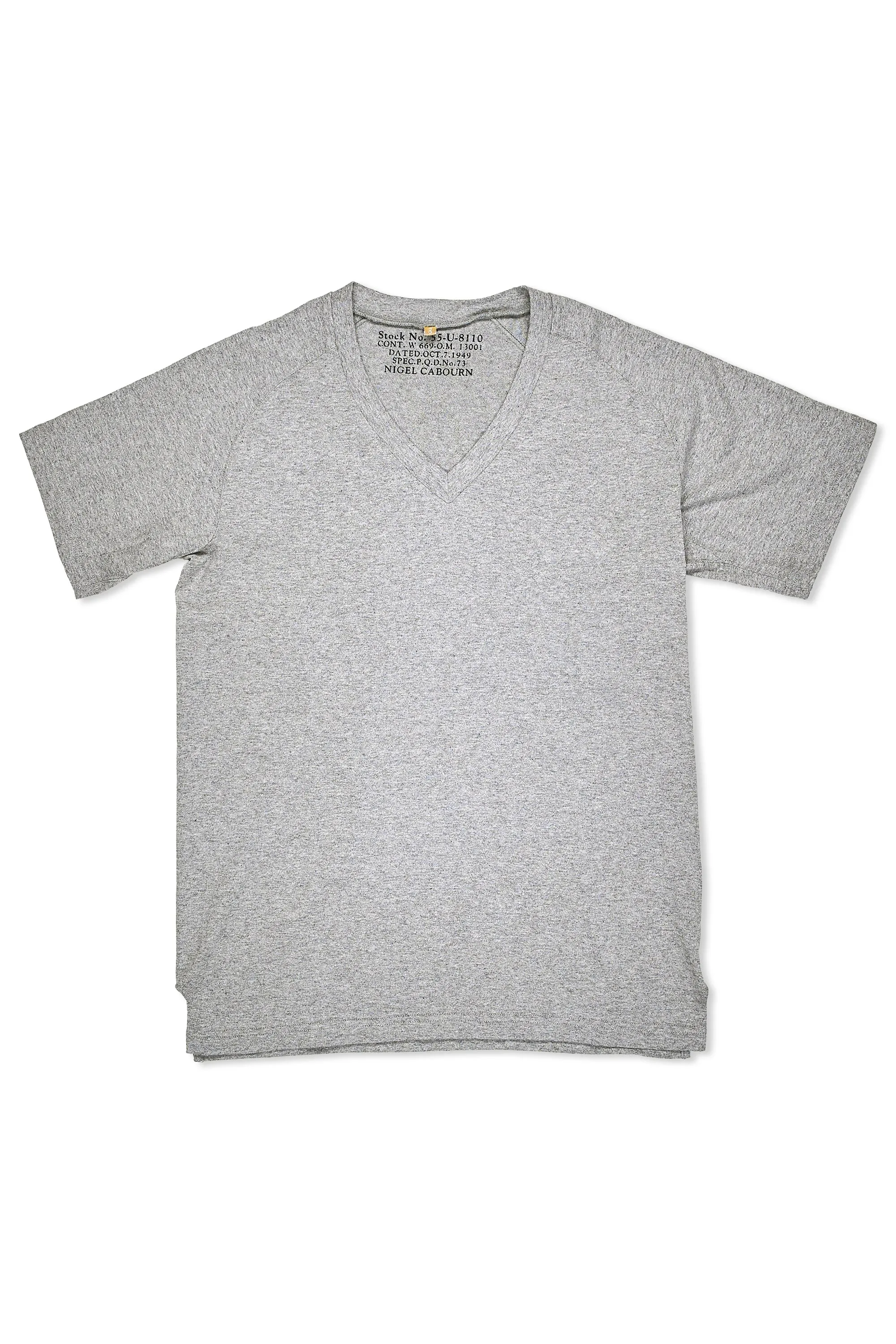 Customizable Design Plus size option Nigel Cabourn Ladies Grey V-Neck T-Shirt