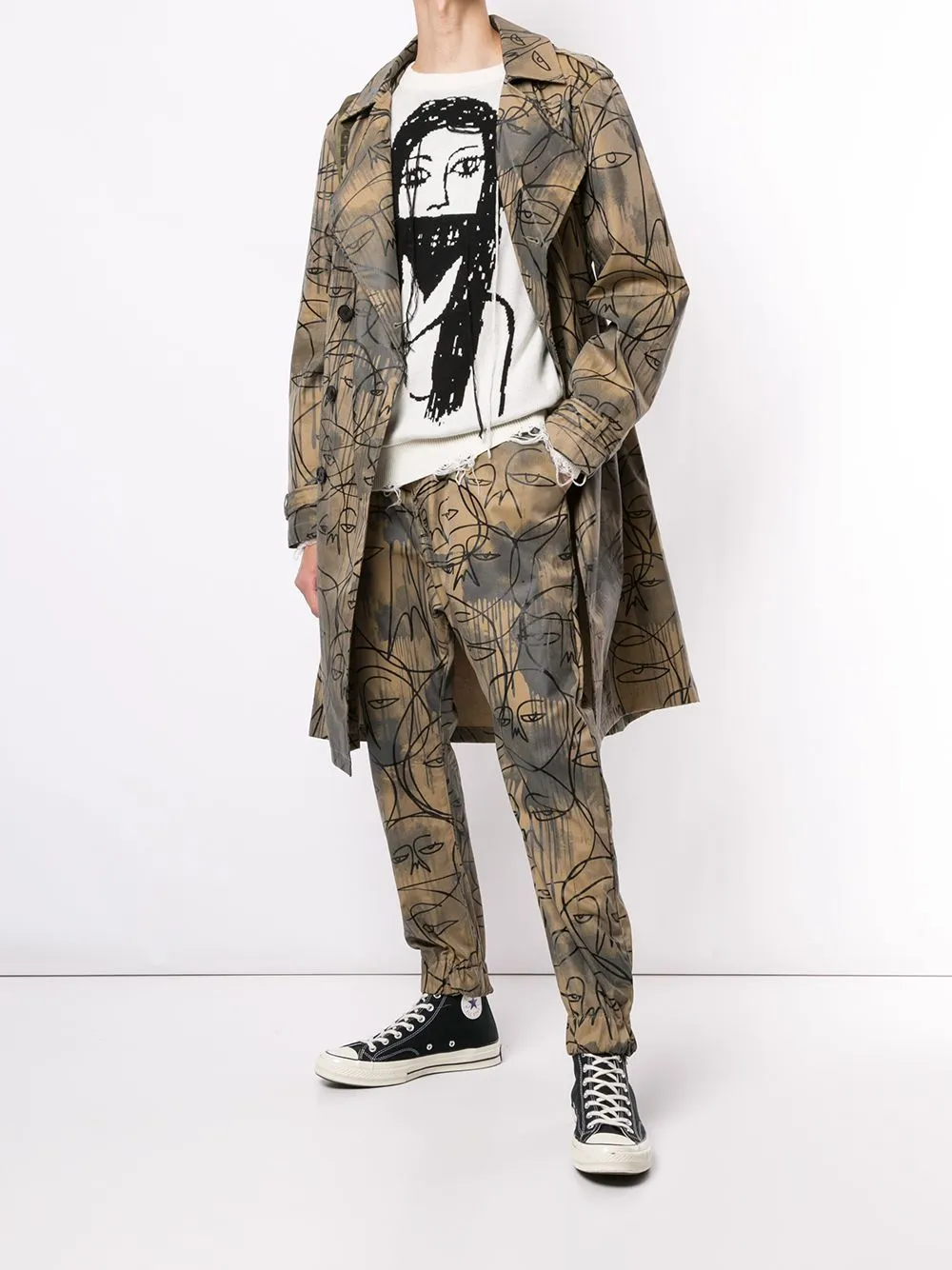 Tapered Hem Everyday Look ONE OF A KIND TRENCH COAT KHAKI