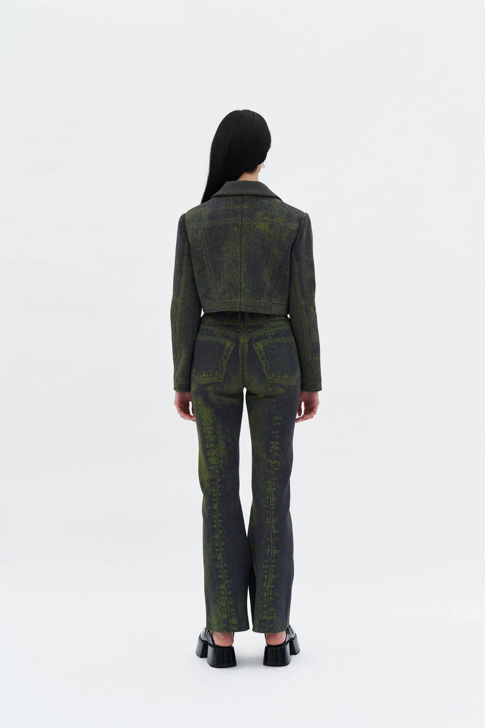 NUDI FAKE DENIM CROPPED JACKET Vegan Fabric