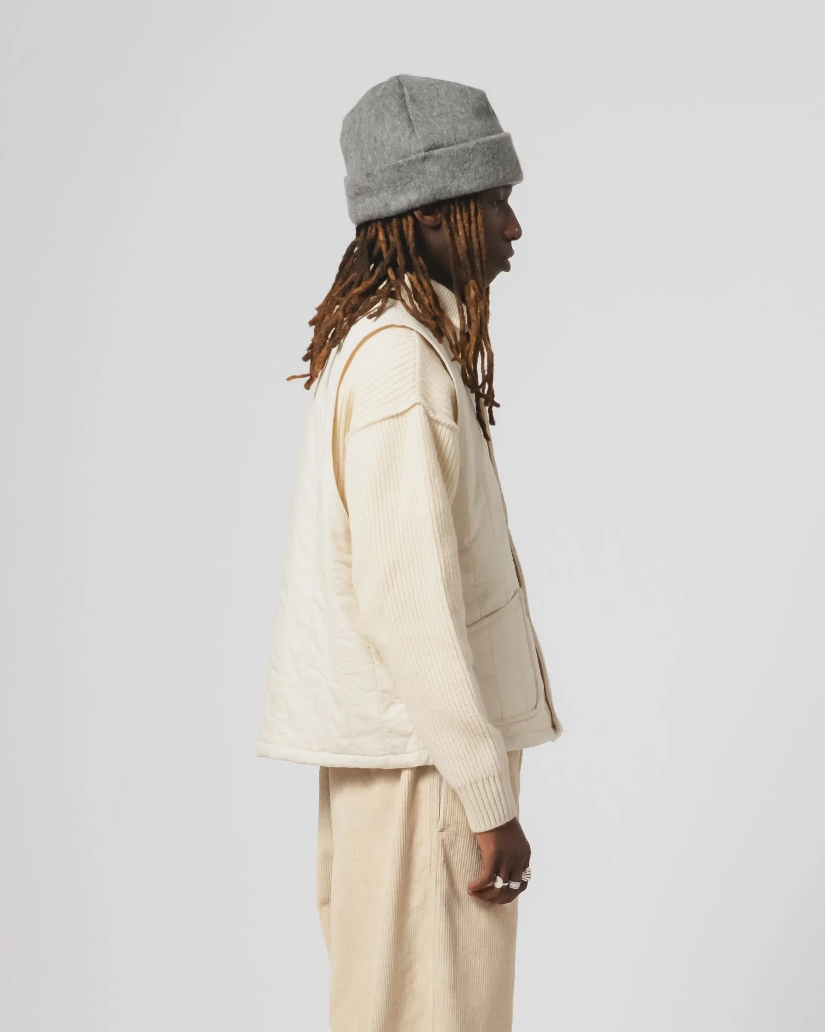 Barrage Vest Quilted Cotton Ecru UV Resistant Finish