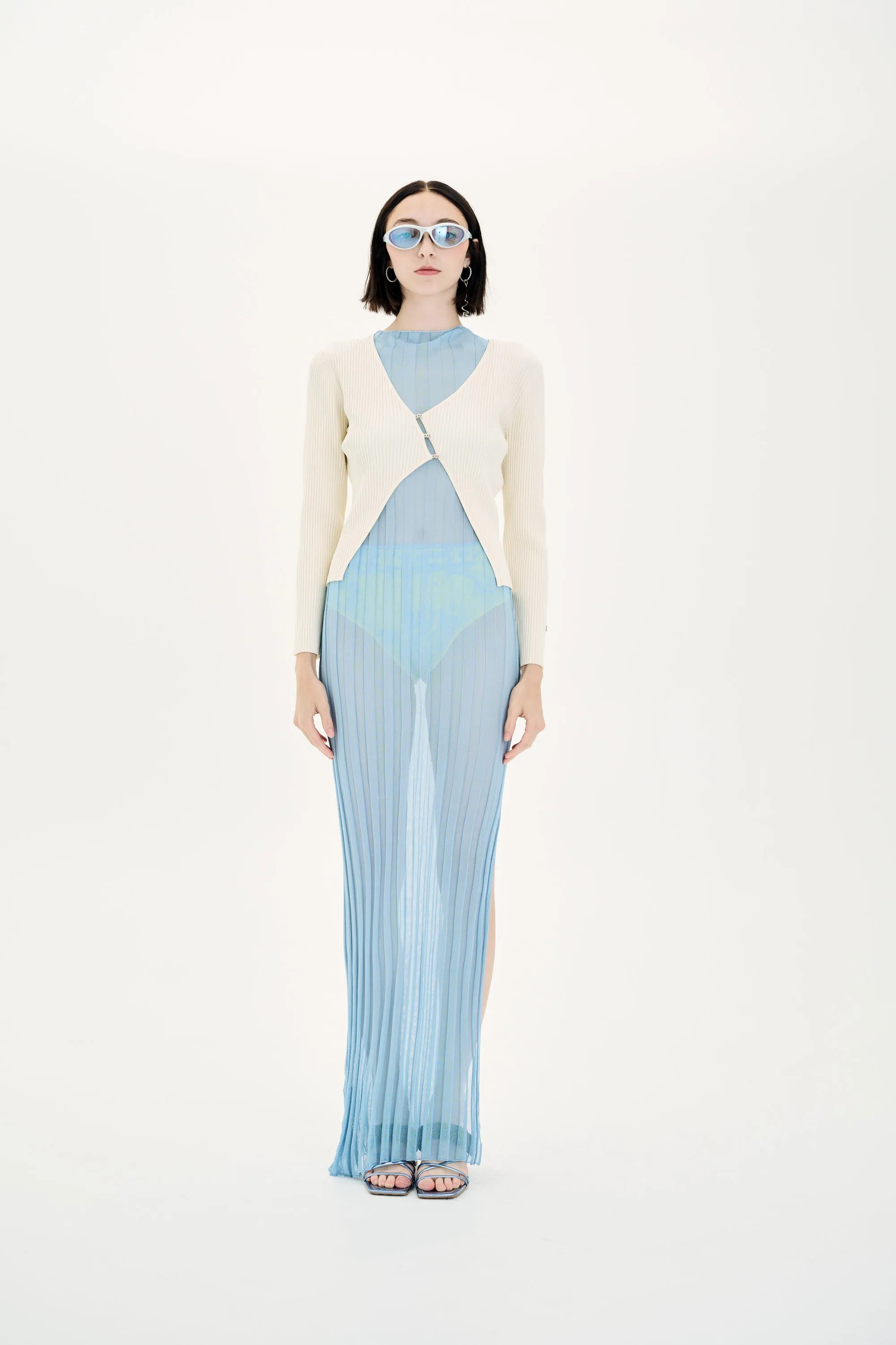 KOA UV REACTIVE RIBBED CARDIGAN Convertible 2 In 1 Function