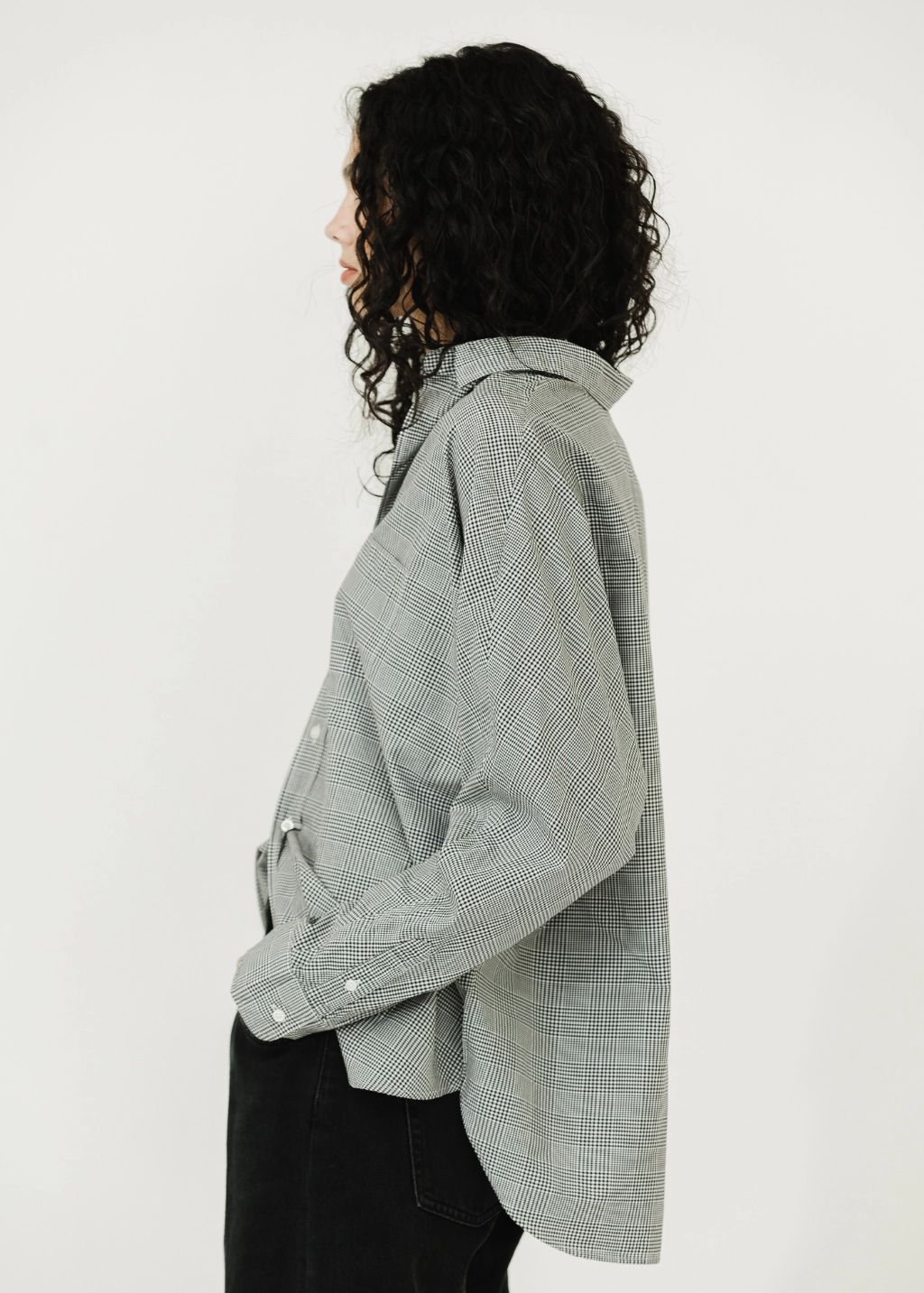 Breathable3DKnit NonRestrictiveCollar Frank & Eileen 'Oona' Button-Up in Black & White Plaid