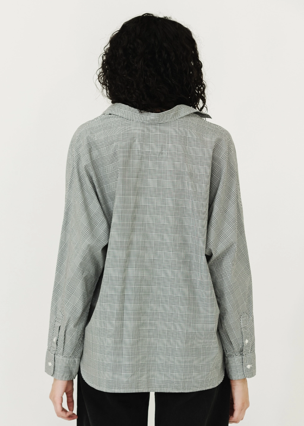 Frank & Eileen 'Oona' Button-Up in Black & White Plaid Quick Access Pockets