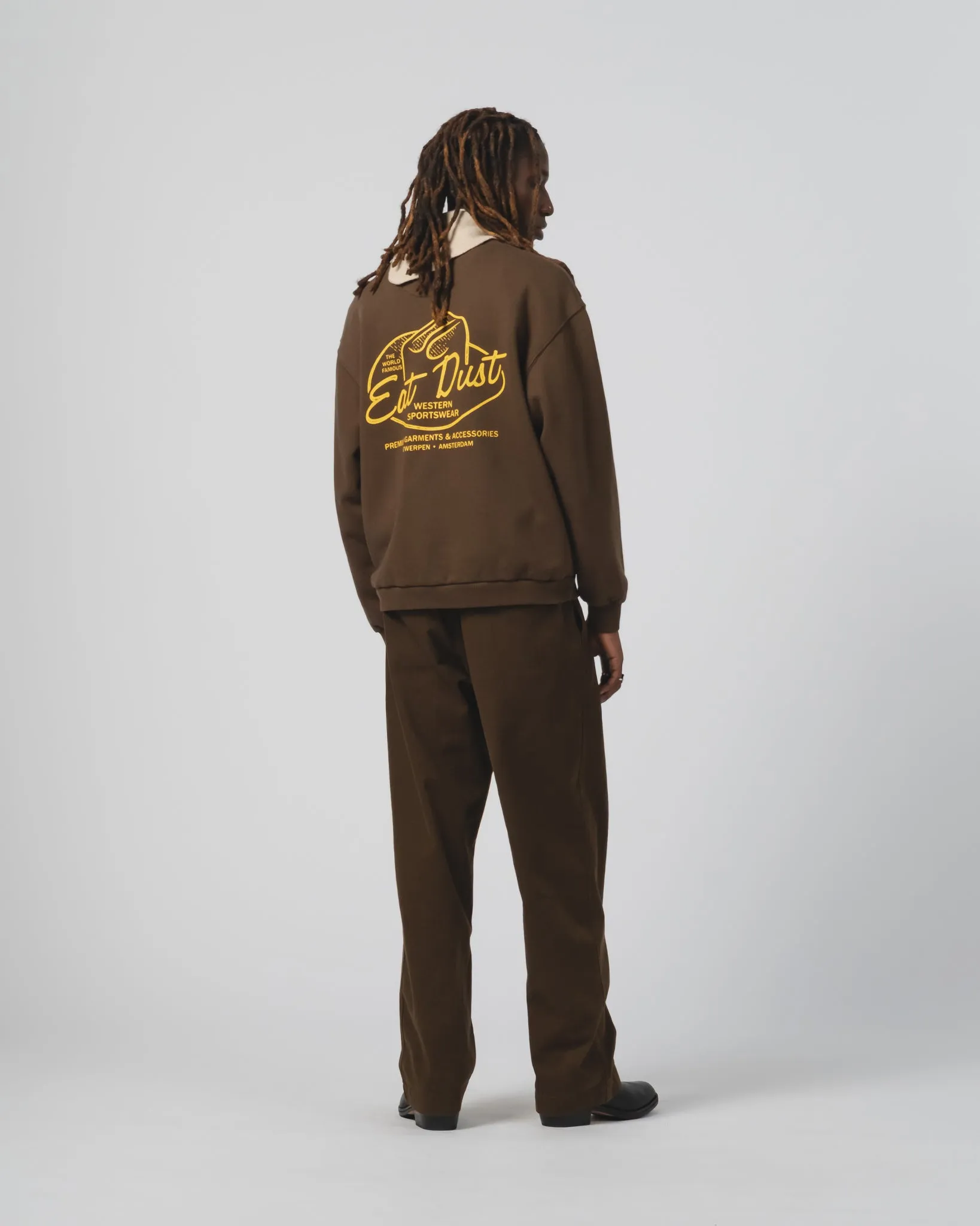 Warm Layer Fit Western Sportswear Sweater Basic Fleece Brown