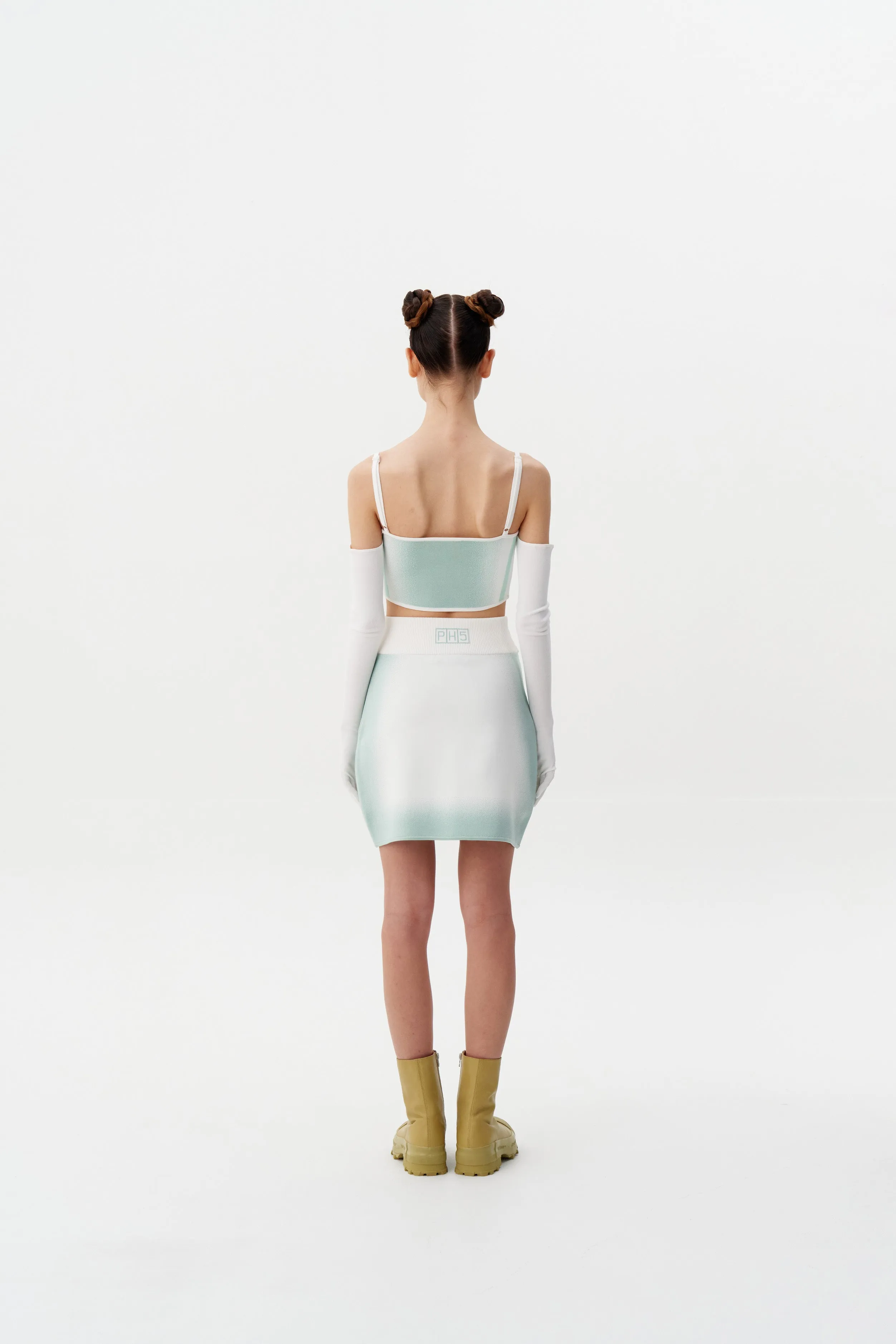 WHIRLPOOL "SPRAY PAINTED" BRA TOP WITH DETACHABLE GLOVES FlexFit Technology