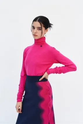 WILLANI SEAMLESS KNITTED TURTLENECK PULLOVER Tension Balanced Design