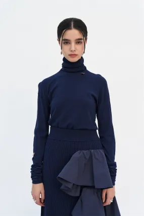 Warm Hoodie ConvertibleCollar WILLANI SEAMLESS KNITTED TURTLENECK PULLOVER