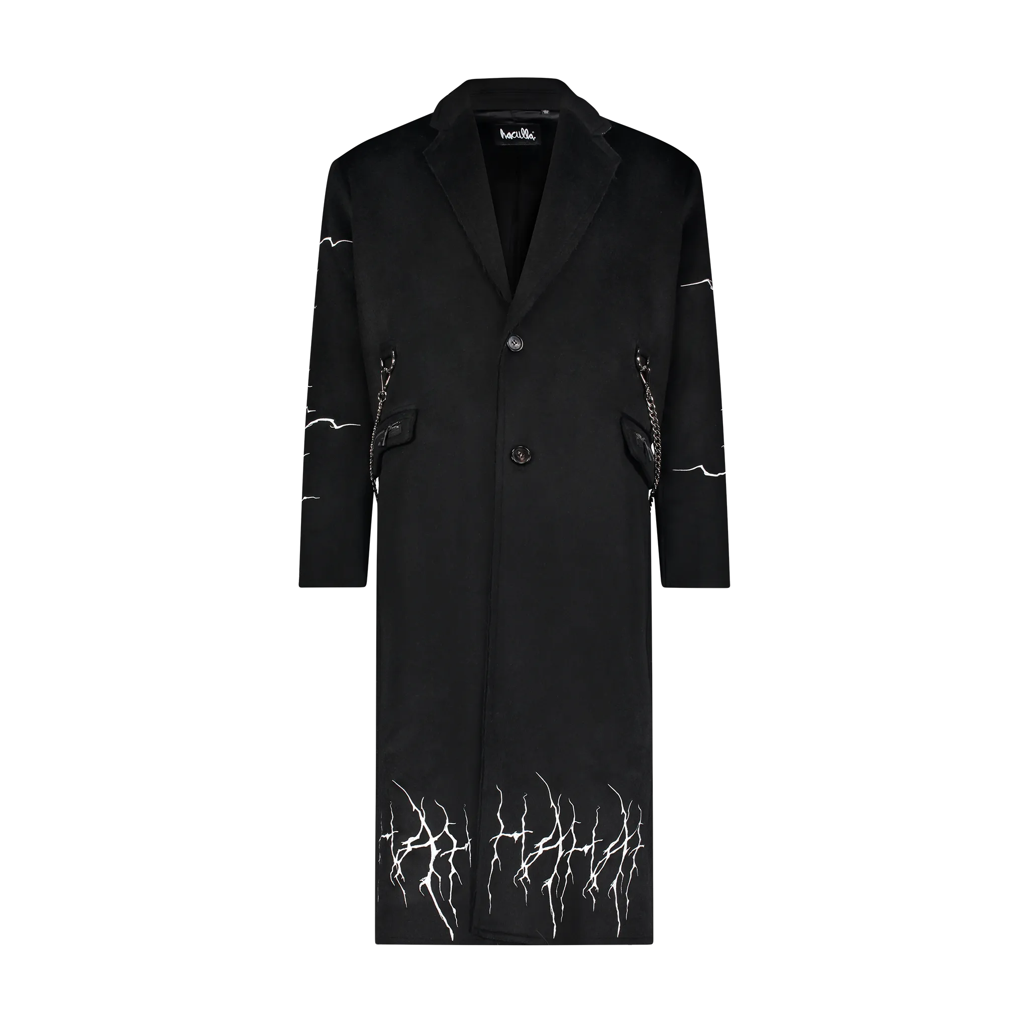 FALLEN ANGEL TRENCH COAT BLACK Glossy Finish