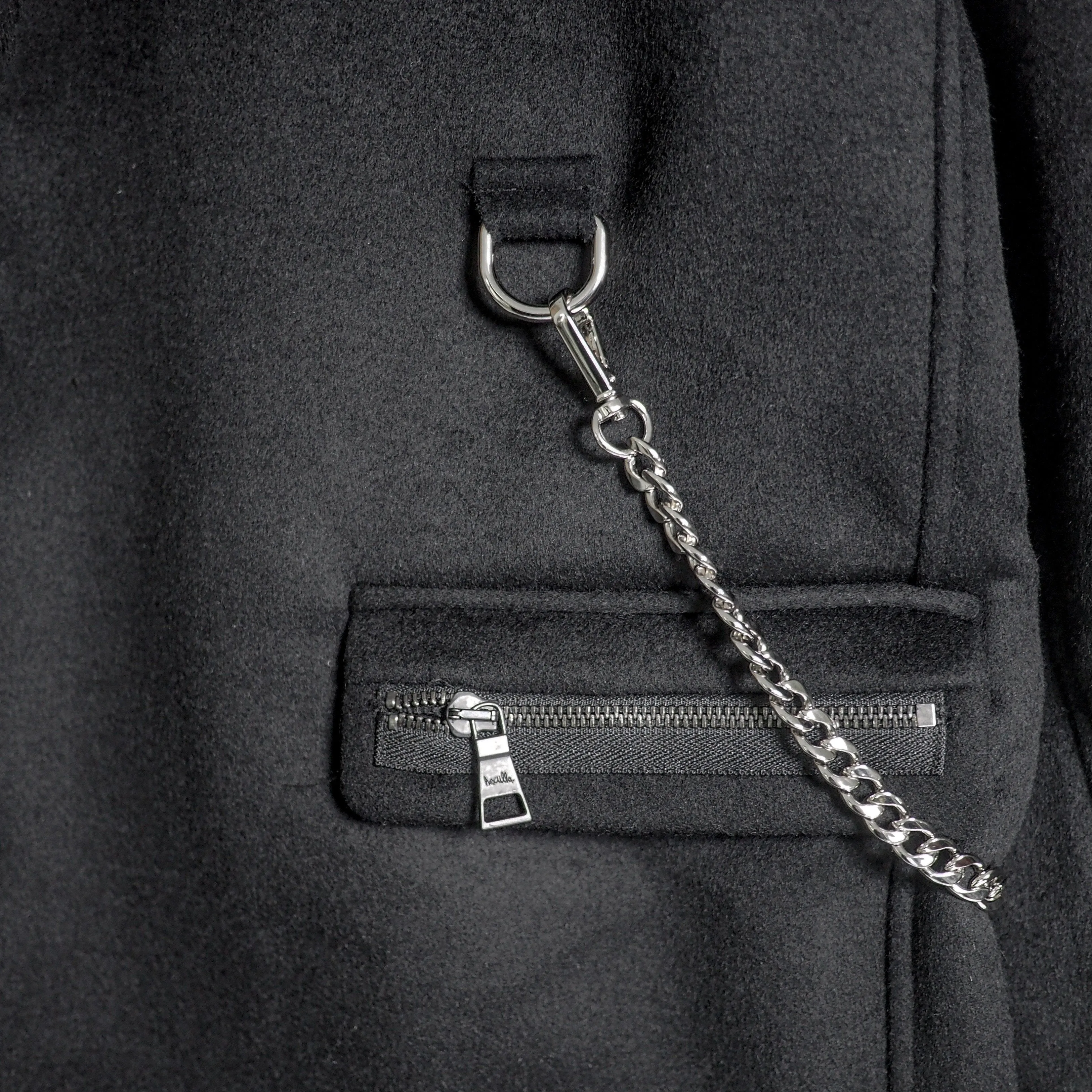 Multi Layer Construction Winter Layering Piece FALLEN ANGEL TRENCH COAT BLACK