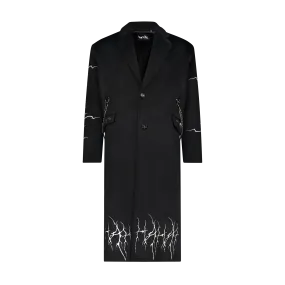 FALLEN ANGEL TRENCH COAT BLACK Glossy Finish