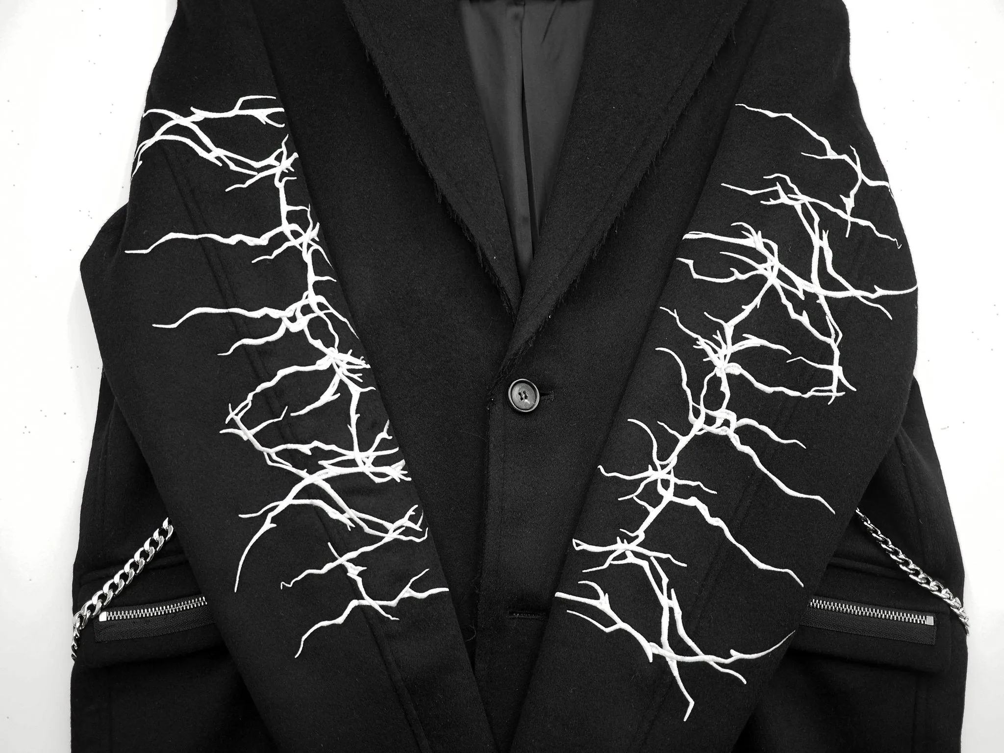 Convertible Collar FALLEN ANGEL TRENCH COAT BLACK