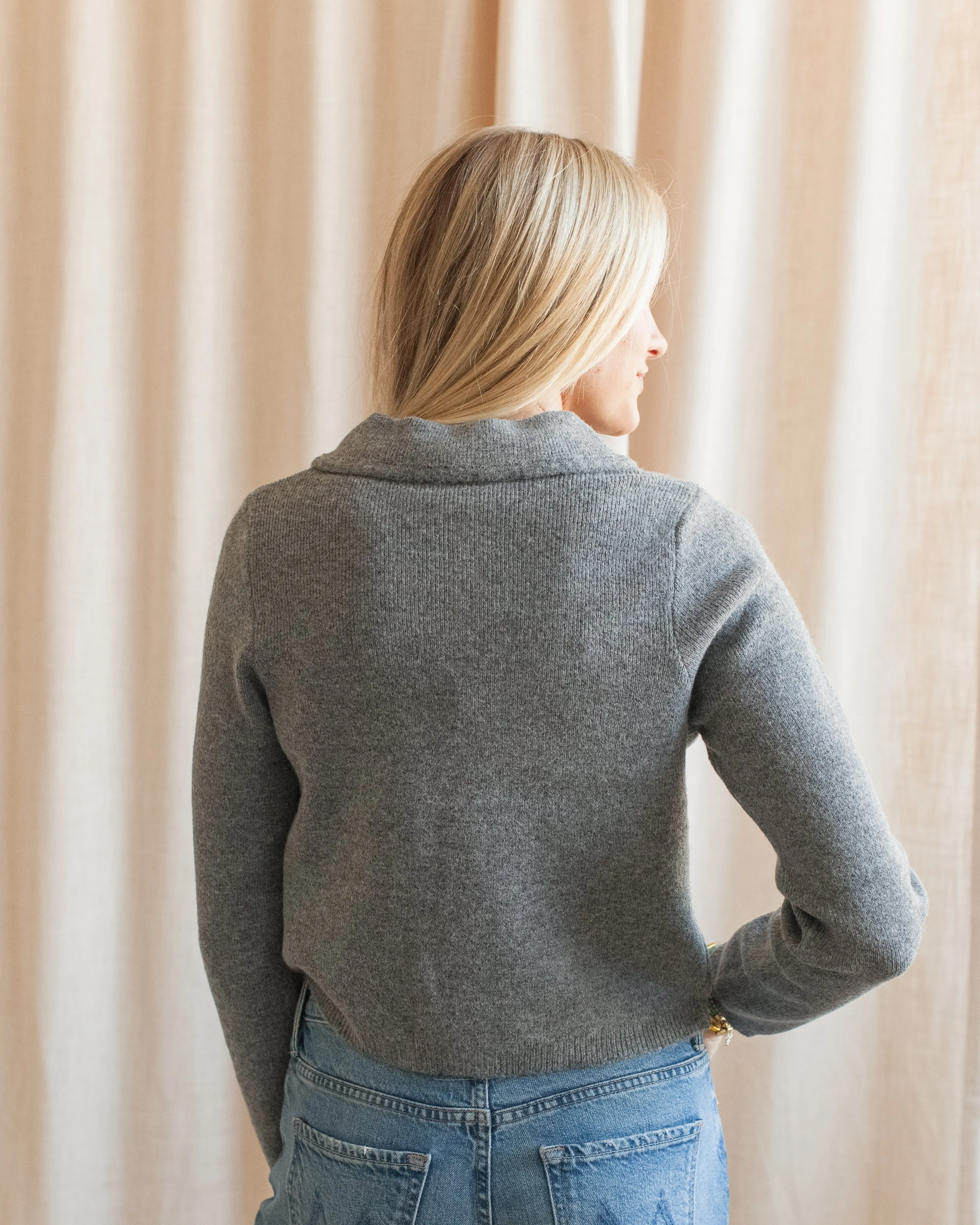 Relax Fit Wear Peter Pan Grey Cardigan