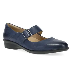 Womens Dansko Collette Wide in Navy Outfit Boost Arch Support Design