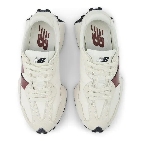 Zip Closure Durable Walk Womens New Balance 327 in Sea Salt/Monarch Burgundy