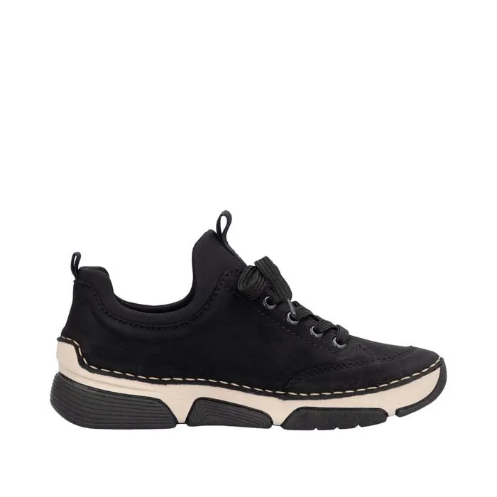 Womens Rieker Angela 73 in Black/Black Current Step Trip Pic
