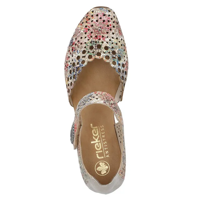 Lounge Fit Womens Rieker Mirjam 53 in Beige-Multi/Muschel