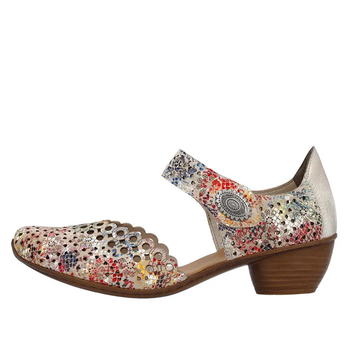 Senior Wear Womens Rieker Mirjam 53 in Beige-Multi/Muschel