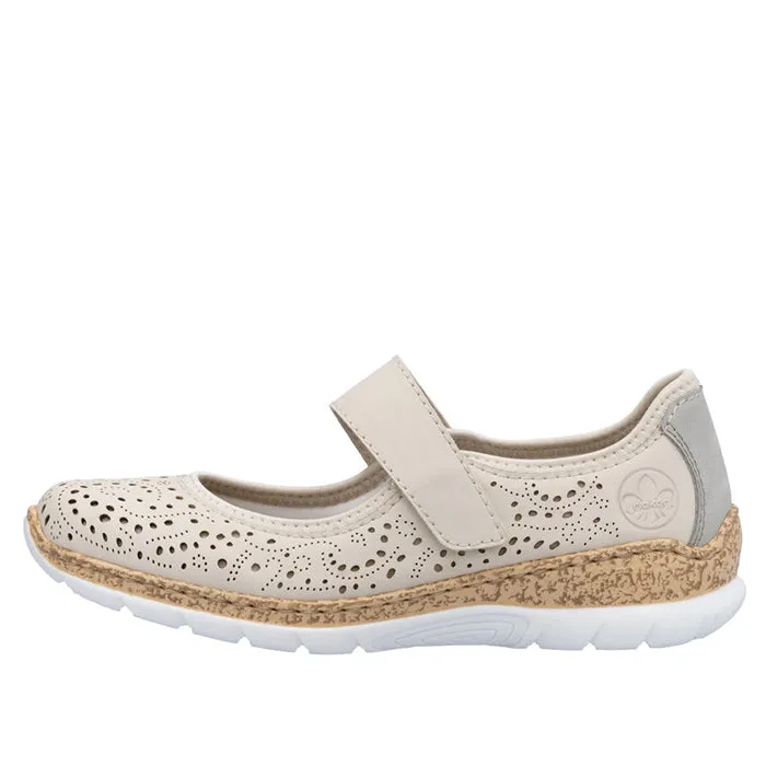 Bare Feel Wood Path Womens Rieker Nikita 99 in Perle/Cement