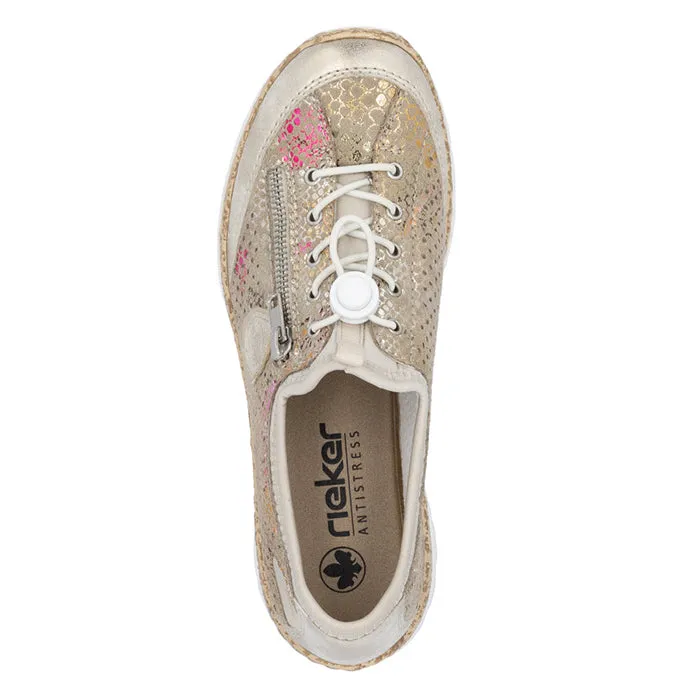 outdoor mode Womens Rieker Nikita V1 in Muschel/Multi/Lightgold/Perle