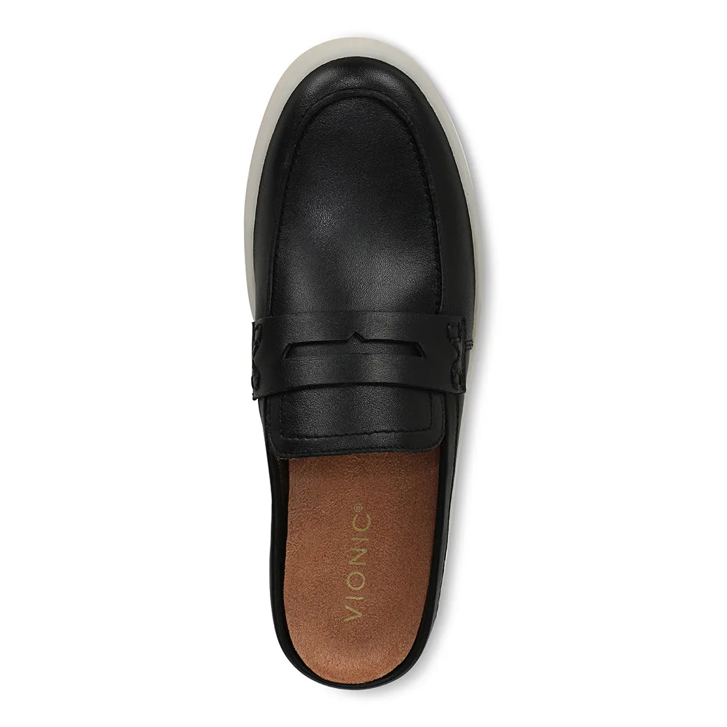Womens Vionic Uptown Mule 2.0 in Black Ventilated Side