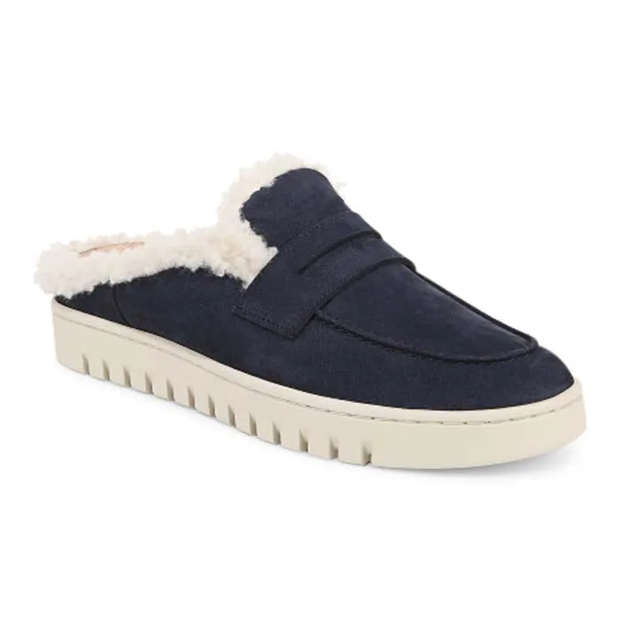 Womens Vionic Uptown Mule in Peacoat Mobility Ease Reinforced Eyelet Durability