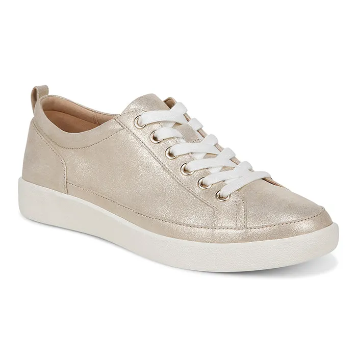Womens Vionic Winny Lace Up Sneaker in Gold Cliff Jog Dusk Walk