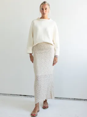Crisscross Back Quiet Style Alyssa Crochet Skirt