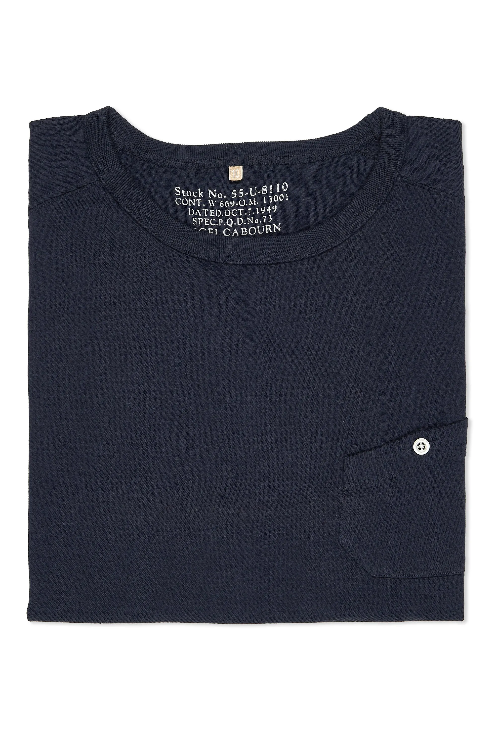 Nigel Cabourn Ladies Navy Classic Freedom Sleeve Big T-Shirt Chic Design