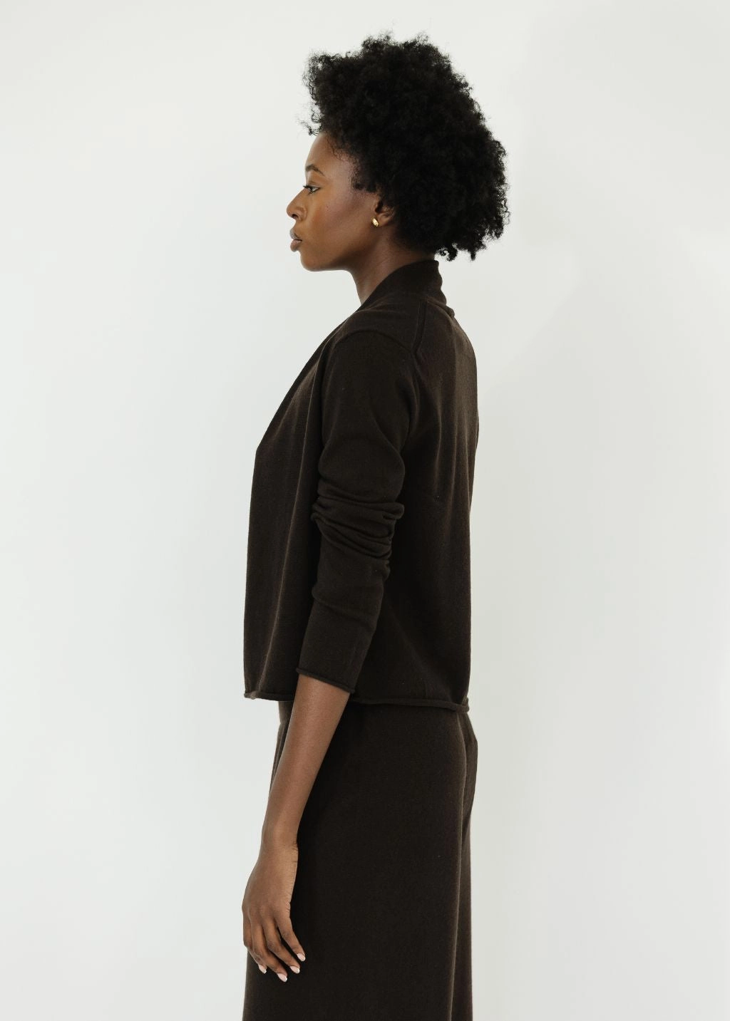 DoubleStitchedSeams Guest In Residence Stealth Cardigan in Burnt Cocoa