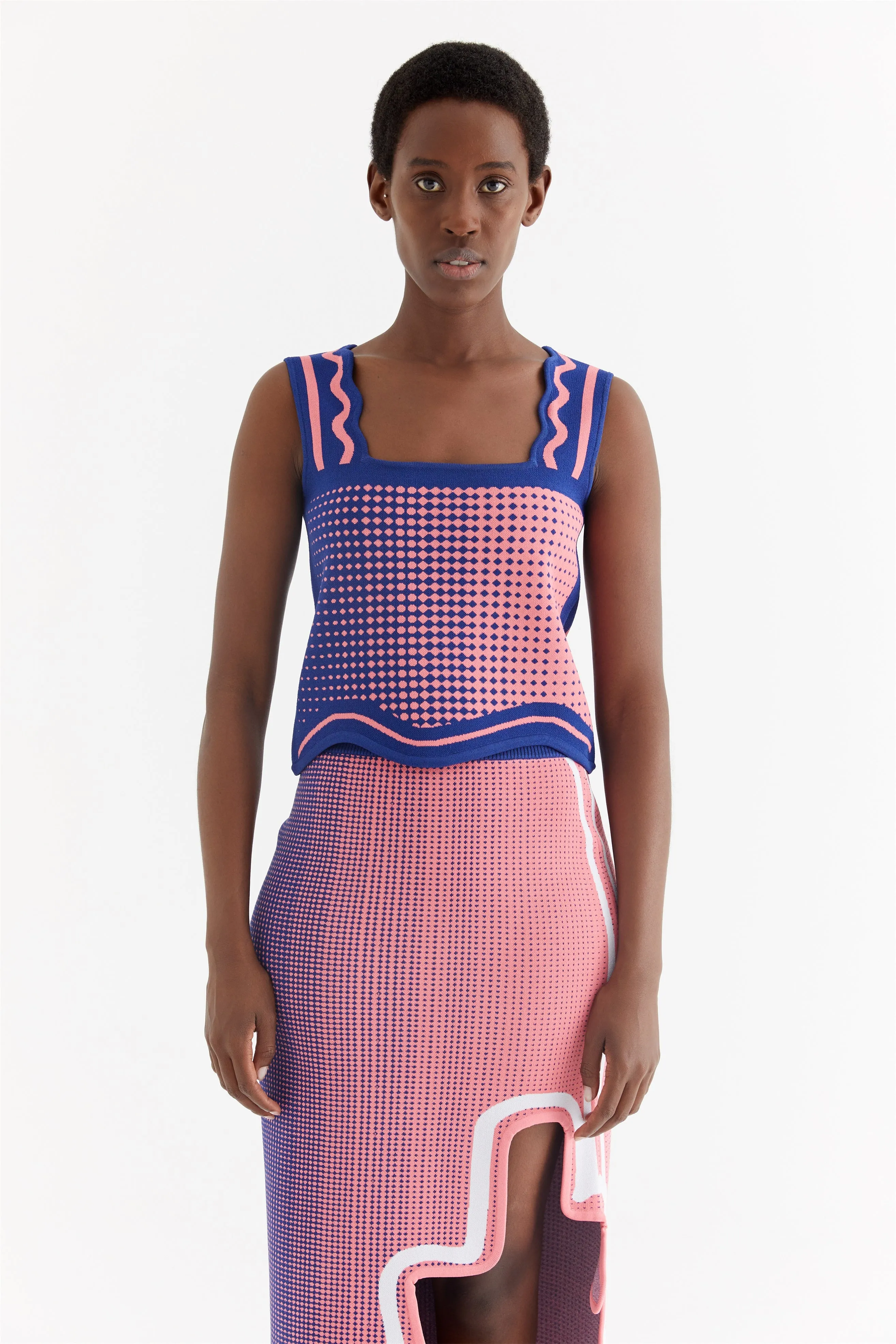 Soft Sweater Temperature Regulating Fibers ZANE WAVY CROPPED TANK