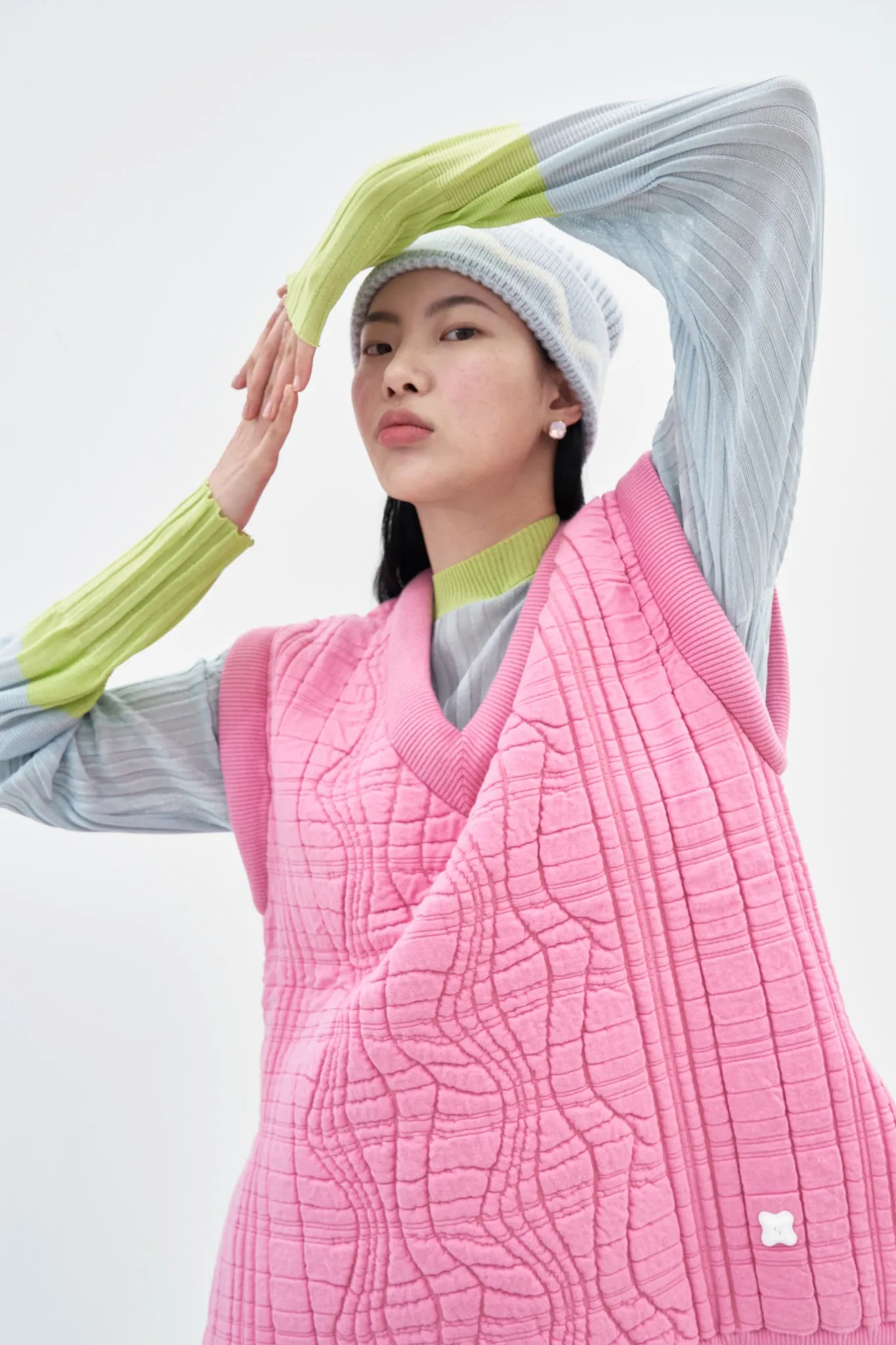 ZOE PILLOW STITCH OVERSIZED ECO VEST Brushed Interior